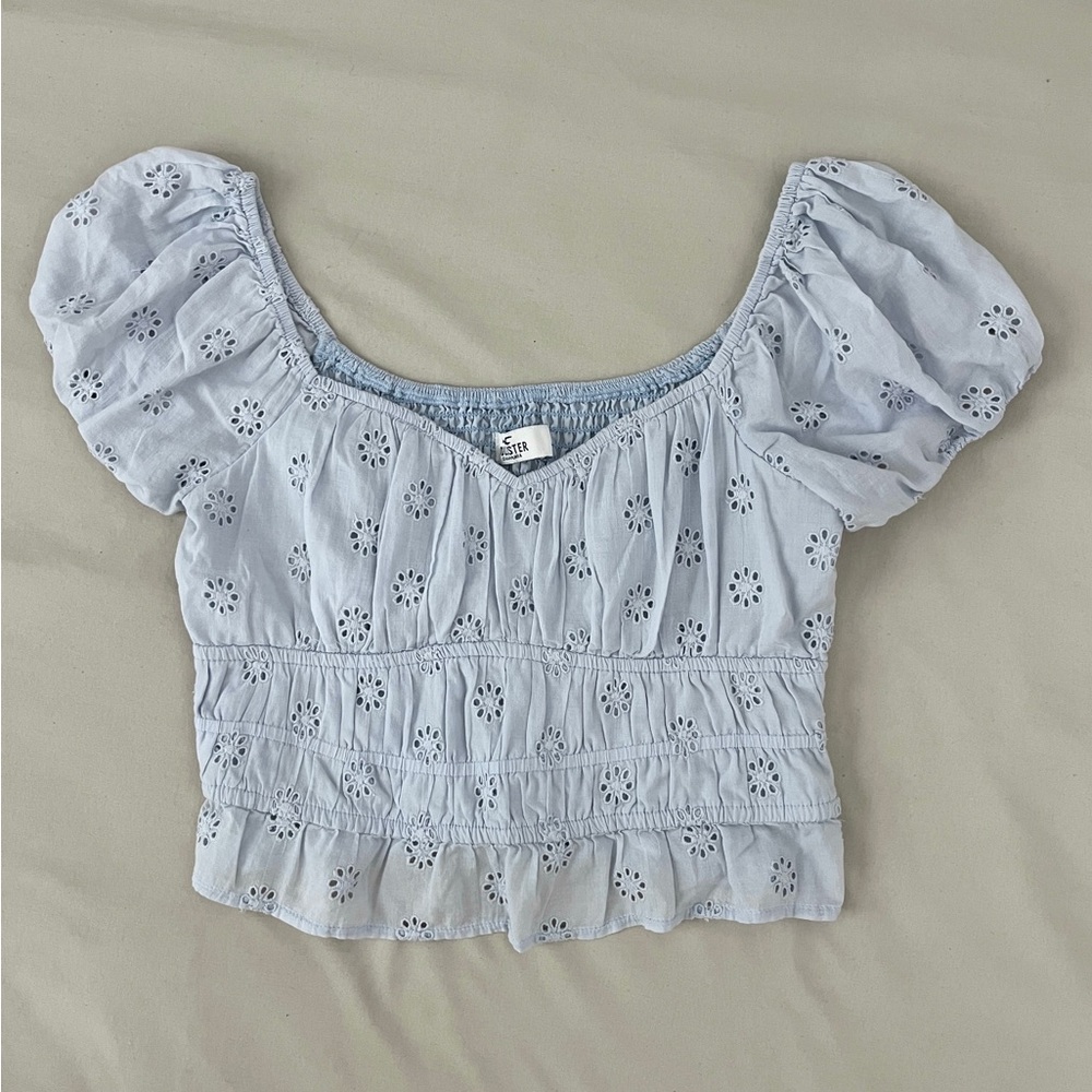 Hollister Periwinkle Blue Cropped Blouse